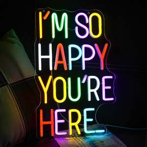 <span class=keywords><strong>Je</strong></span> suis si heureux que vous soyez ici enseigne au néon lumière LED signes de bienvenue pour chambre d'enfants salle de classe maison affaires mur Art décor - Product Image 2