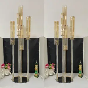 Simple European style modern crystal candlestick wedding road lead props adornment adornment crystal glass candle stand