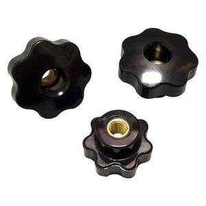Bouton en bakélite plastique M4 - M20 à trou traversant avec écrous d'insertion en laiton - Product Image 2
