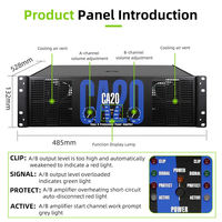 Amplificateur de puissance extérieur CA20 3U 2 canaux 2000W pour DJ, conception passive avec impédance 8ohm 4ohm, haut-parleur à coque métallique
