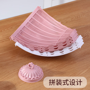 Couvre-aliments rond en plastique, amovible, anti-insectes, pour la cuisine, en PP, design mignon - Product Image 3