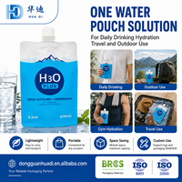 Pochette personnalisée imprimée pour eau alcaline hydrogénée 500 ml, avec bec verseur, anti-fuite, pour marques de boissons fonctionnelles