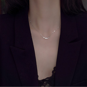 Smiley Face Necklace For Women Minimalist Luxury Clavicle Chain Platinum Gold Pave Setting XL 047 - Product Image 1