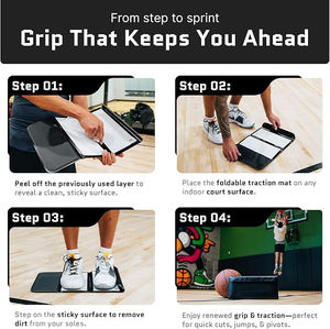 Draagbare basketbal kleefmat met verwisselbare vellen, basketbalschoen gripversterker - kleefpad voor basketbalschoenen - Product Image 4
