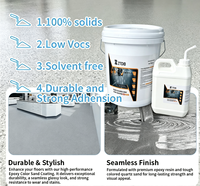 Peinture pour sols en béton époxy à base de sable de quartz coloré antidérapante, auto-nivelante, imperméable, application au pinceau pour appartement, cour