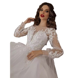 European American Style Wedding Dress Lace Chiffon Tulle Empire Waist Sweetheart Neckline Vintage Breathable Beach Outdoor Hotel - Product Image 5