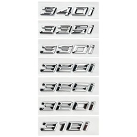 Applicable aux nouvelles BMW Série 3 320i 325i 328i 330i – Emblème de coffre arrière en ABS chromé noir 3D avec lettres et chiffres