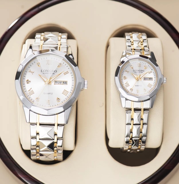 Wrist LONGBO 80512 Watch Stainless Steel Band Material Couple Fashion High Quality Japan Quartz Movement Glass Calendar Watches