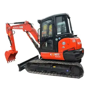 japanese brand 95% new second hand crawler Excavators usd Kubota KX165 used mini digger in China for earth moving