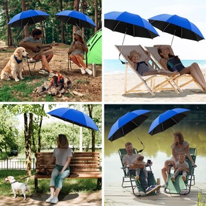 42" Manual Chair <b>Umbrella</b> with Clamp SPF50+ <b>Windproof</b> 360 Adjustable for Camping Beach Wheelchair Stroller & Golf Use - Product Image 3