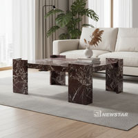 Nouveauté Meubles de maison de style moderne Décoration marbre rouge Table basse personnalisée Table de télévision en marbre