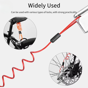 Kunci kabel pegas sepeda 1.5m, aksesori pelindung cakram <span class=keywords><strong>Alarm</strong></span> tali Anti Maling untuk sepeda motor/sepeda skuter - Product Image 2