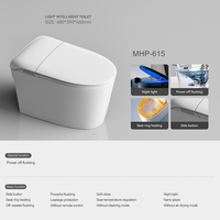 WC intelligent monobloc moderne pour hôtel, avec bidet électrique intégré au sol et abattant de toilettes