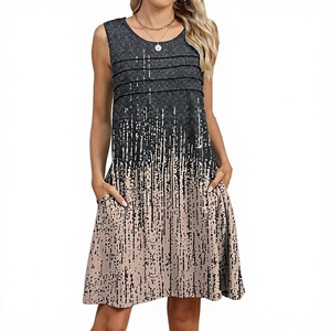 Vestido holgado con bolsillos y estampado nuevo para mujer, primavera-verano - Product Image 1