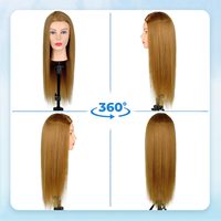 Tête de Mannequin Cheveux Humains-Tête de Poupée de Mannequin de Cosmétologie avec 80% de Vrais Cheveux pour Pratique de Coiffeur Styling Tressage Formation