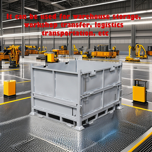 Ağır katlanabilir Q235 özelleştirilebilir malzeme lojistik istifleme sanayi istiflenebilir katlanabilir çelik katlanabilir Metal palet kutusu - Product Image 3