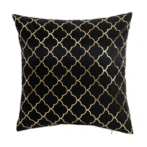 Velvet Gilded Pillow Case Single Side Soft Gold Home Car Sofa Cushion Cover Customized Without Core