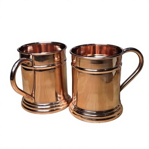 High Quality Finish Pure Copper <b>Mugs</b> & Glass Set of 3 Dishwasher Safe Eco Friendly <b>Mug</b> For Household Drinking Good For Health - Product Image 1