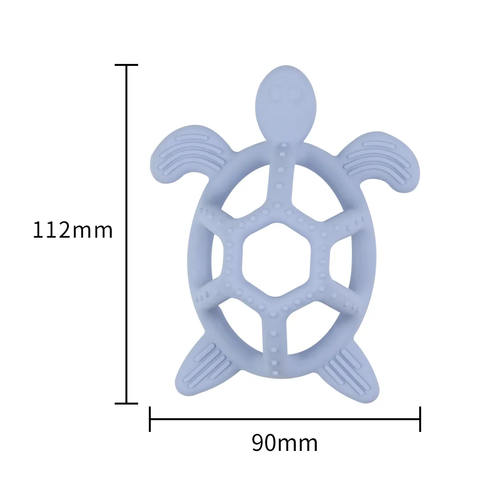 Neuankömmling Kostenlose Probe Schildkröten form BPA Free Food Grade Silikon Baby Beißring Lernspiel zeug für Baby