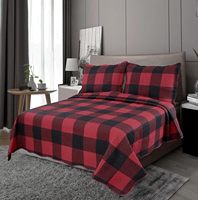 Ensemble de couvre-lit matelassé à ultrasons imprimé, couvre-lit matelassé de luxe imprimé pour toutes les saisons avec couvre-lit et taies d'oreiller