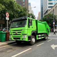 Camion compacteur de déchets diesel de 10-12 mètres cubes avec boîte de vitesses et moteur neufs, véhicule de compression des ordures pour l'assainissement urbain