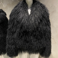 Drop Shipping 100% Manteau de fourrure de laine de Mongolie Plus Size Women Winter Real Tibet Lamb Fur Coat Fashion White Fluffy Fur Short Jacket