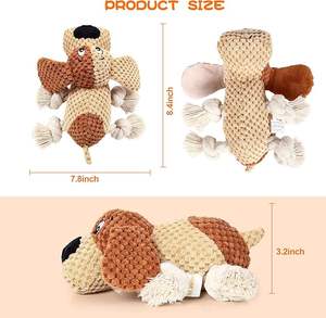 ของเล่นสุนัขนุ่มส่งเสียงดังเอี๊ยดอ๊าด2025ผ้ากำมะหยี่น่ารักของเล่นทำความสะอาดฟันแบบโต้ตอบสำหรับลูกสุนัข - Product Image 6