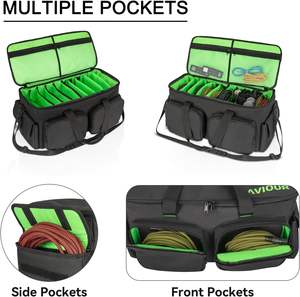 Bolsa de Transporte para Instrumentos y Accesorios de DJ Profesional, Diseño de Leopardo, Divisores Inferiores Acolchados Desmontables, Organizador de Cables, Ideal para Viajes - Product Image 6