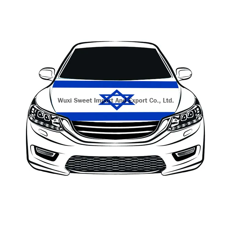 Precio barato Israel producto promocional banderas de publicidad comercial son banderas de capó de automóvil personalizadas