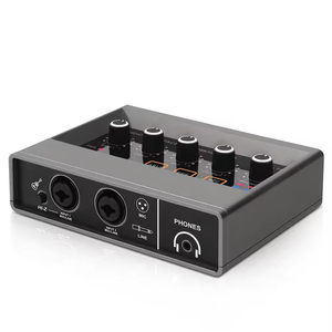 Interface audio Enregistrement professionnel <span class=keywords><strong>XLR</strong></span> DSP Reverb Alimentation fantôme 48V <span class=keywords><strong>Carte</strong></span> <span class=keywords><strong>son</strong></span> pour l'enregistrement musical Karaoké en ligne - Product Image 6