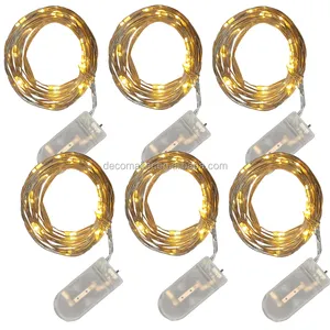 Mini lâmpadas led flexíveis cr2032, fio de cobre, para decoração de festa de casamento, natal