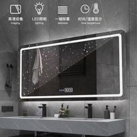 Meuble-lavabo mural de luxe gris foncé à double vasque et double étagère avec miroir LED en pierre pleine dalle pour projets hôteliers et villas