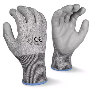OEM gris <span class=keywords><strong>PU</strong></span> recubierto trabajo usando En388 corte a prueba de corte Nivel 5 guantes para carpintería - Product Image 1