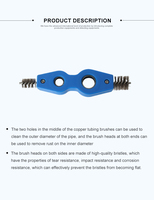 Brosse de nettoyage industrielle fournie par l'usine, outil de nettoyage de tuyaux en cuivre, brosse à tubes en cuivre 4 en 1 pour l'installation de la plomberie
