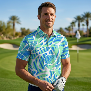 Vestes de golf personnalisées, vêtements de sport unisexes, impression photo, respirantes, séchage rapide, sans coutures, évacuation de la transpiration, extensibles dans quatre directions, spandex/polyester - Product Image 1