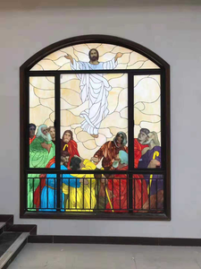 Panneau de <span class=keywords><strong>vitrail</strong></span> plat en verre trempé massif fait main, personnalisé, pour fenêtres d'église religieuse du Shandong, portes de maison et décoration <span class=keywords><strong>intérieure</strong></span> - Product Image 3
