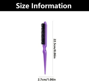 Cepillo de pelo de nailon personalizado al por mayor, cepillo de pelo antiestático de plástico con punta, peine delgado para peinar, herramientas de estilismo - Product Image 5