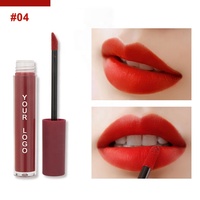 Vente en gros de cosmétiques pour femmes, étiquettes privées, logo personnalisé, couleurs vegan, haute pigmentation, rouge à lèvres liquide mat imperméable