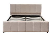 Lit rembourré crème minimaliste 2026 One Box Saver avec cadre en contreplaqué renforcé de 1,2 cm et en bois de lierre