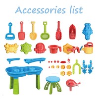 Nouvelle table de jeu aquatique et de sable d'extérieur à 3 niveaux, certifiée sécurité, en métal et plastique ABS, pour enfants et adultes, plage et jardin