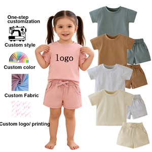 Bộ quần áo mùa hè 2026 cho bé, áo ngắn tay, quần ngắn, unisex, chất liệu cotton hữu cơ, 2 món, quần áo mùa hè cho bé - Product Image 1