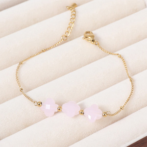 Thanh Lịch Tinh Tế thép không gỉ vàng-săn chắc màu hồng cánh hoa hợp thời trang Bangle hàng ngày Ân Sủng thời trang chuỗi và liên kết bangles - Product Image 5