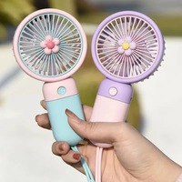 Nuevo Mini Ventilador de Verano Portátil de Mano, Diseño de Dibujos Animados, Lindo, para Estudiantes, Escritorio, Carga USB, Compatible con Coche, Batería, Frutas, Múltiples Estilos