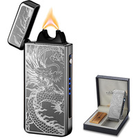 Coupe-vent Pulse Grand Plasma Flamme Arc Allume-cigare Métal Laser Logo Rechargeable USB Allume-cigare électrique avec batterie