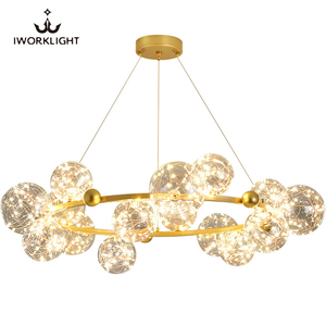 IWork sống Bắc Âu Sky Star nhà hàng đơn giản và sáng tạo Magic Bean phòng ngủ net màu đỏ sang trọng Bong Bóng Hiện Đại ánh sáng mặt dây chuyền - Product Image 6