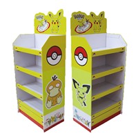 Benutzer definierte Supermarkt Einzelhandel 4 Tier Kraft papier Produkt Boden Display Stand Box Rack Wellpappe Karton Display Stand Box