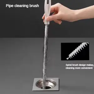 Best Selling 45cm Nylon Hair Cleaning Pipeline Brush Hair Sewer Sink Drain Plug Hole Remover Clog Clearance Tool For Bathroom