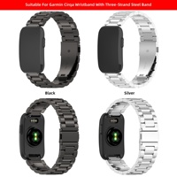 Bracelet de montre en maille milanaise et acier inoxydable à trois maillons pour Garmin CIRQA, bracelet de remplacement en métal pour tracker d'activité sans écran