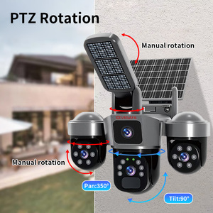 Vesafe sân dẫn ánh sáng năng lượng mặt trời Máy ảnh ngoài trời 3 ống kính 4G mạng từ xa xem màn hình 360 độ máy ảnh toàn cảnh - Product Image 4