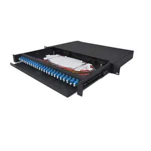19 Inch 48 Core LC/UPC Duplex Rack Mount Drawer Sliding Fiber Optic Patch Panel ODF 24 Port Simplex Fiber Sc Patch Panel